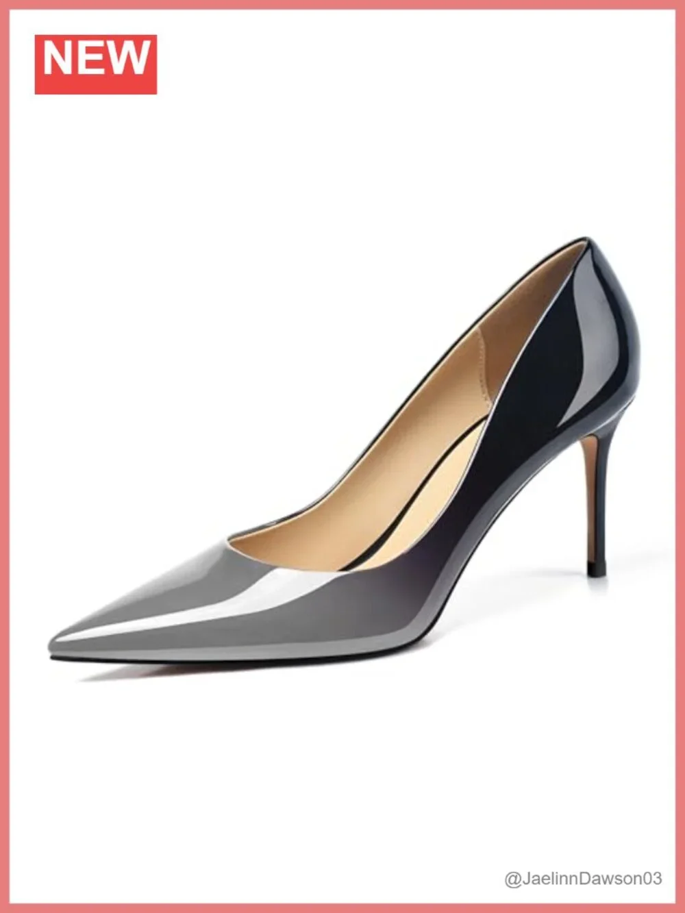 Gradient Patent Leather Stiletto Heels Pointed Toe Pumps 3.25in 8cm